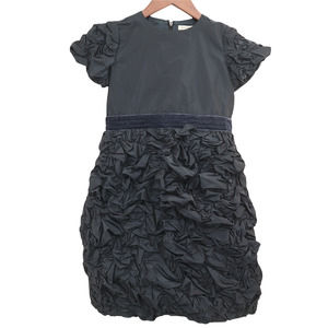 BURBERRY KIDS DESIGNER black velvet waist formal casual dress size 10 Y …